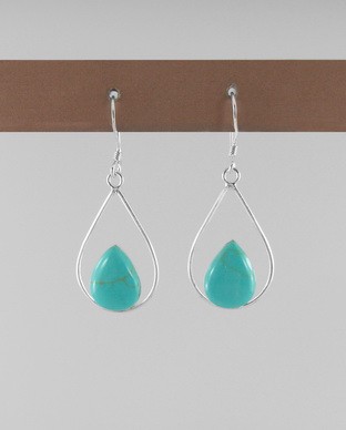 Boucles Turquoise goutte