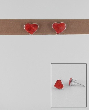 Boucles Corail coeur pin