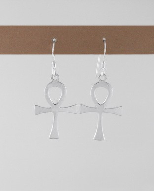 Boucles Argent croix egyptienne
