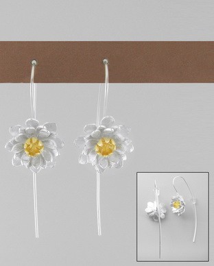 Boucles Argent fleur