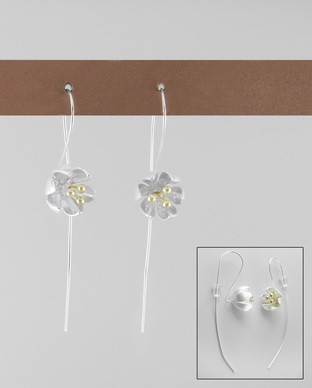 Boucles Argent fleur