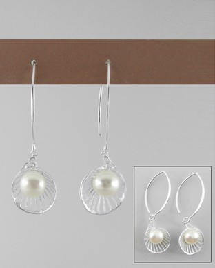 Boucles perle coquillage