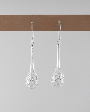 Boucles Argent goutte ajour&eacute;e