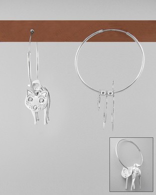 Boucles créoles chat